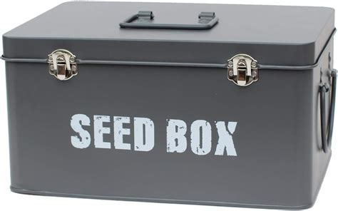 metal seed box|boxes for seed storage.